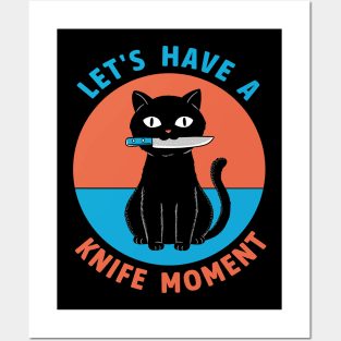 Cat knife moment Posters and Art